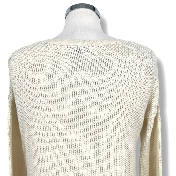 Vince Cream Lattice Knit Sweater Long Sleeve Casual Pullover Size XS - Picture 5 of 9